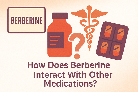 berberine next to prescription drugs with a question mark in between