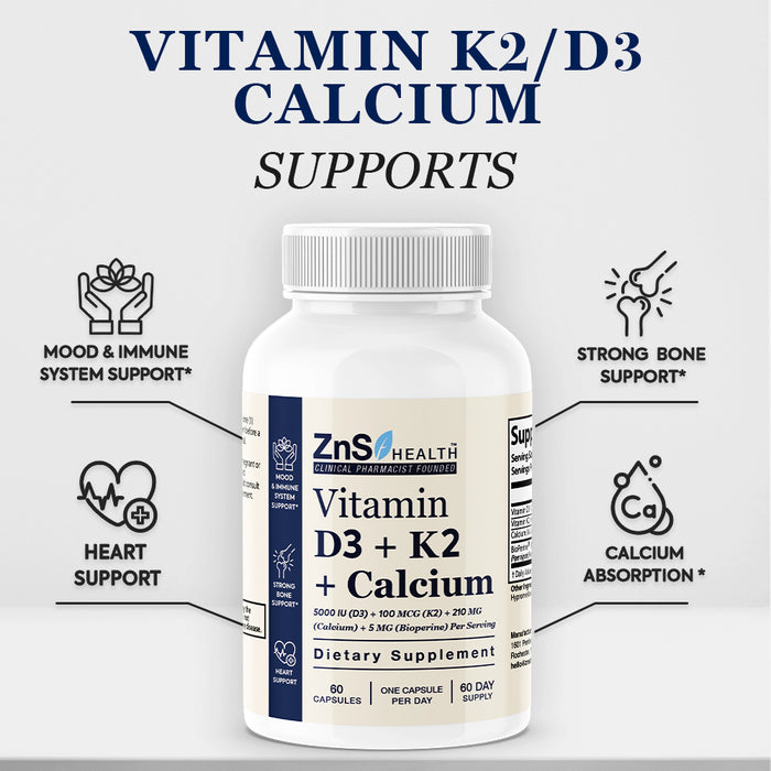 Vitamin D3 + K2 + Calcium With BioPerine – 3-in-1